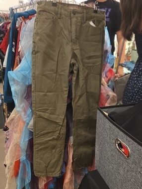 Bit & Bridle Olive Green Straight-Leg Chinos
